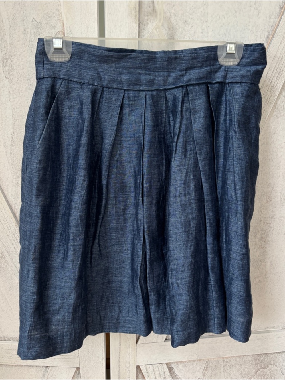 Zara Basic Linen A-line Pleated Skirt Women’s Medium Officewear Classic